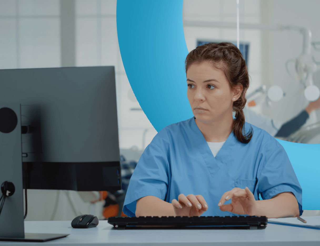 Section 6 person working at computer Image