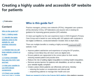 Creating a highly usable and accessible GP website for patients